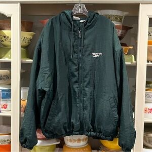 Vintage Reebok Emerald Green Embroidered Windbreaker - Size XL